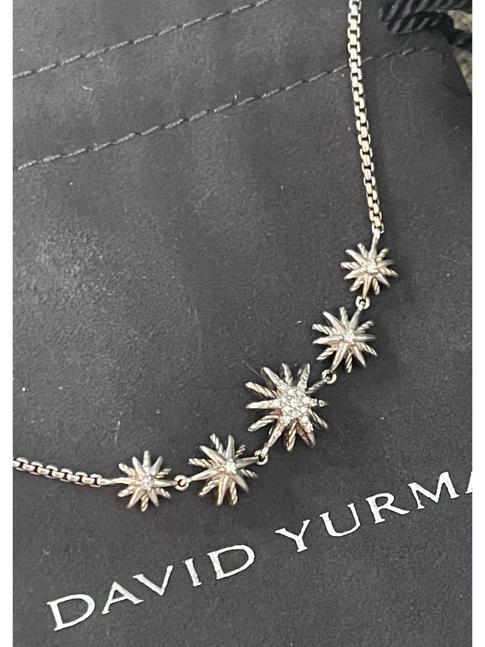 DAVID YURMAN~Five Station Starburst Diamond Necklace